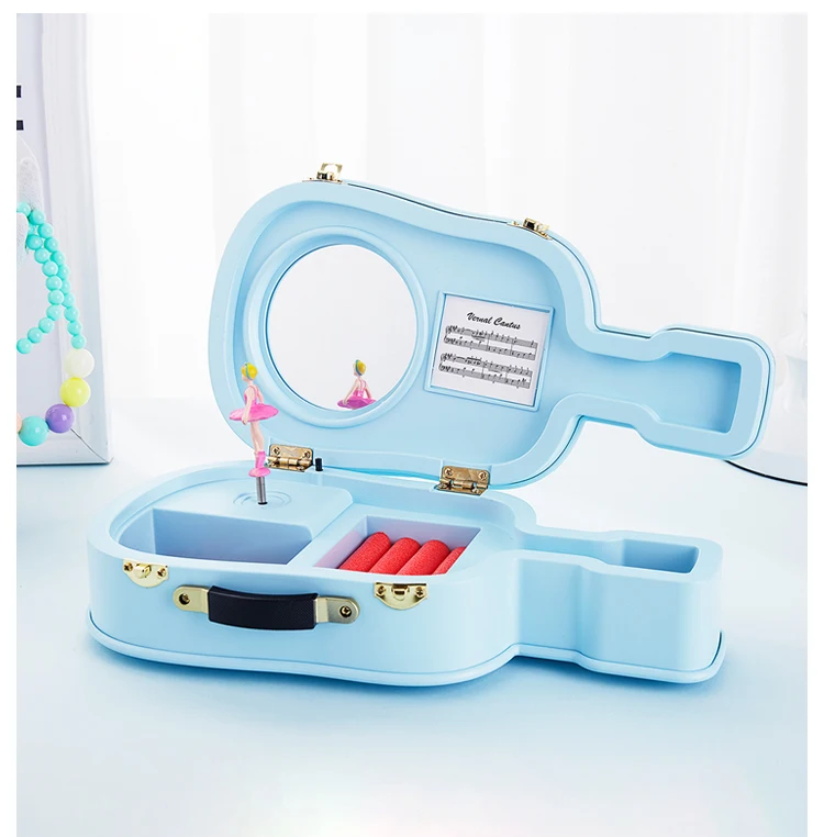 Creative Rotating Dance Children'S Music Box Jewelry Box Guitar