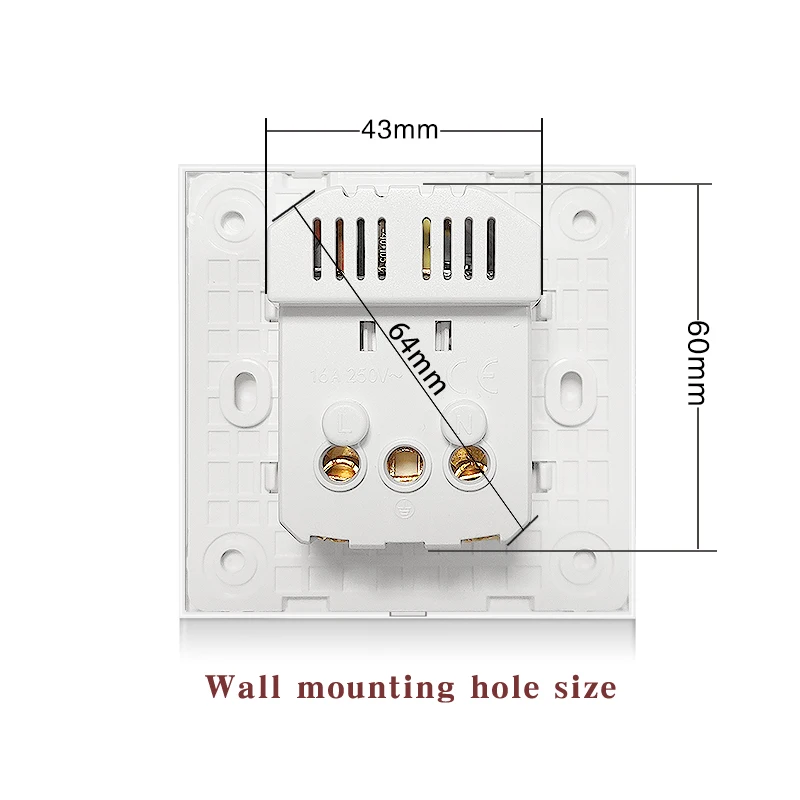 UBARO EU Standard Single Wall Socket With USB Home Outlet Electrical Plug Crystal Tempered Glass Panel 110-250V Home Appliance