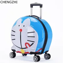 CHENGZHI 20 дюймов мультфильм робот кошка Высокое качество чемодан на колёсиках Spinner детская кабина Дорожный чемодан на колесах