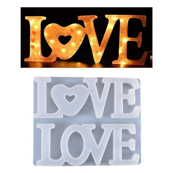 

Double LOVE English Words Doorplate Listed Hanging Tag Pendant Casting Silicone Mould DIY Craft Crystal Epoxy Resin Mold