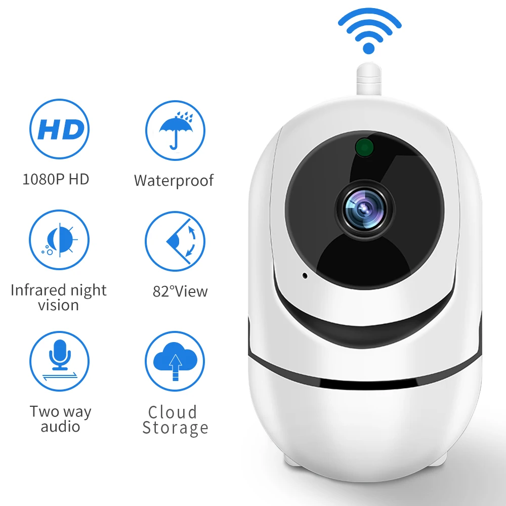Домашняя IP камера безопасности wifi Автоматическая слежения Wifi обнаружение