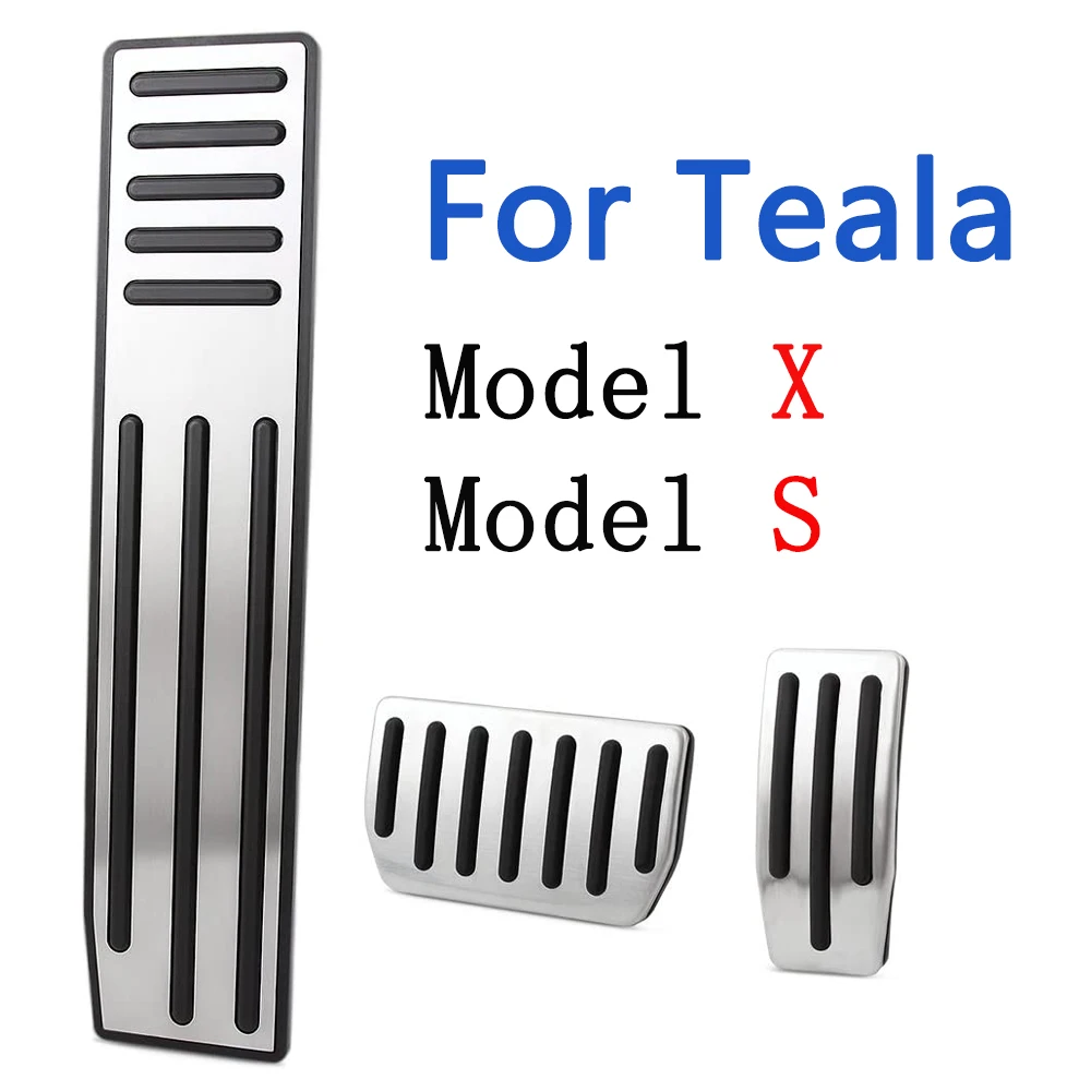Aluminum alloy Foot Pedal Accelerator Gas Fuel Brake Pedal Rest Cover Car Styling For Tesla Model X Model S Accessories