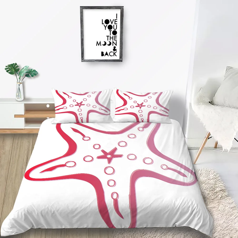 Модные постельные комплекты Starfish, полный Король королевы, 60s% полиэстер, двойной домашний текстиль, простыня, наволочка, пододеяльник