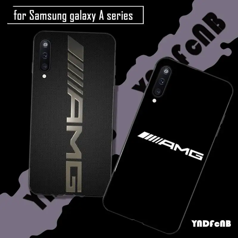 

AMG Silicone phone cover case for Samsung galaxy A6 A7 2017 2018 A9 A10 A20 A30S A40 A50 A70 A80 funda