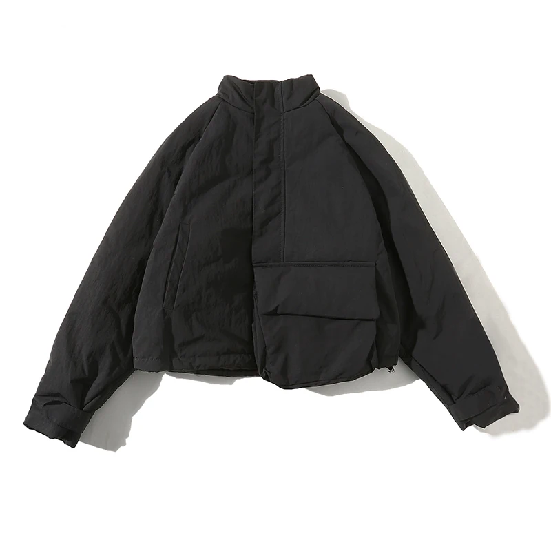 TVVOVVIN, с карманами, с разрезом, большой размер, с хлопковой подкладкой, пальто с длинным рукавом, свободный крой, женские парки, модная новинка, Осень-зима, B473 - Цвет: black