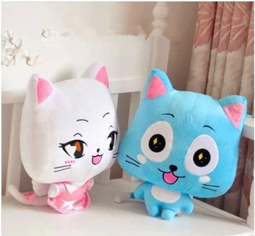 Peluche Chat Bleu Happy Carla Dessin Anime Japonais Queue De Fee Chat Bleu Mignon Animaux Kawaii Poupee Douce Jouet D Oreiller Cosplay Aliexpress