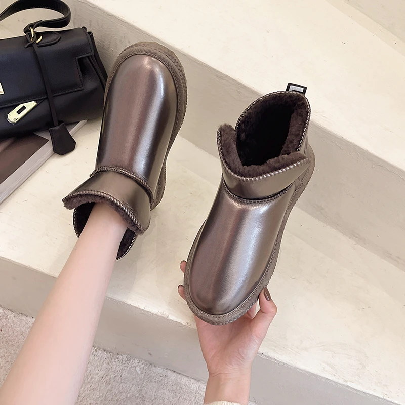 Botas De Mujer Women's Shoes 2021 Winter Chunky Shoes For Women Keep Warm Boots Winter Snow Ankle Boots Footwear Ladies