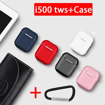 

2in1 i500 tws Earphone +kit case In-ear sensor Pop-ups Tap control 5.0 Bluetooth 1:1 Qi wirelss charging Earbuds for iphone etc