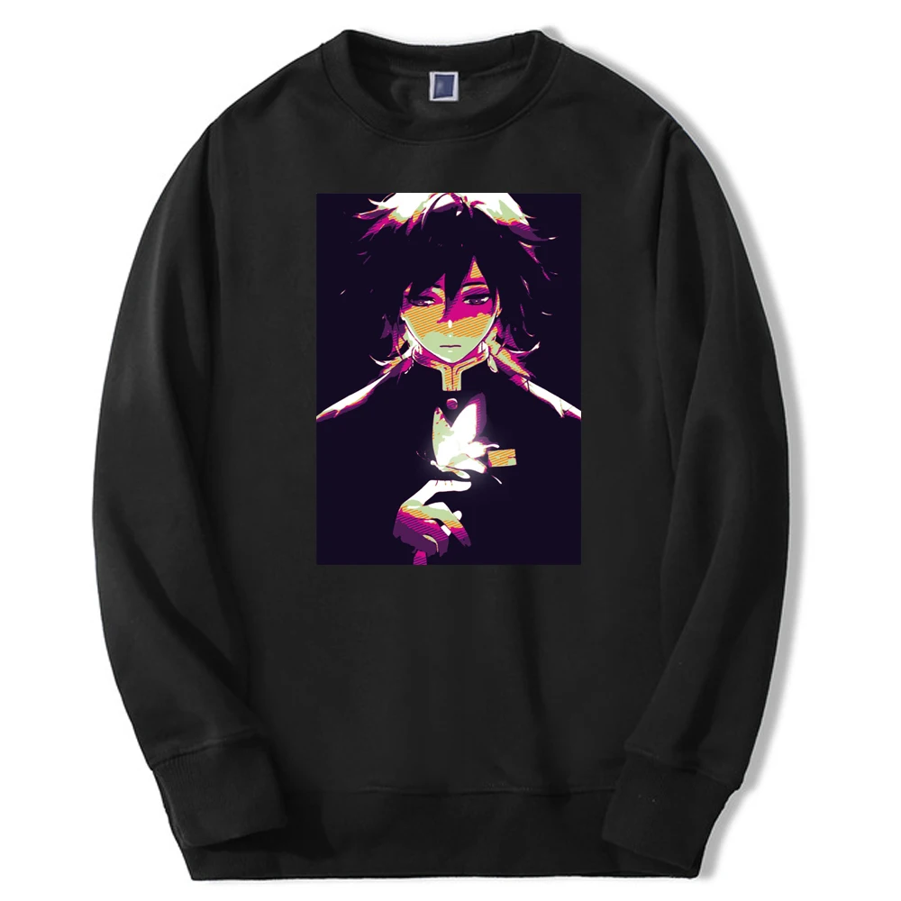 

Demon Slayer Cute Tanjirou Anime Tomioka Giyuu 2021 Autumn Male Oversized Cool Hoodies Fleece Crew neck Hoody Man Print Hoodie