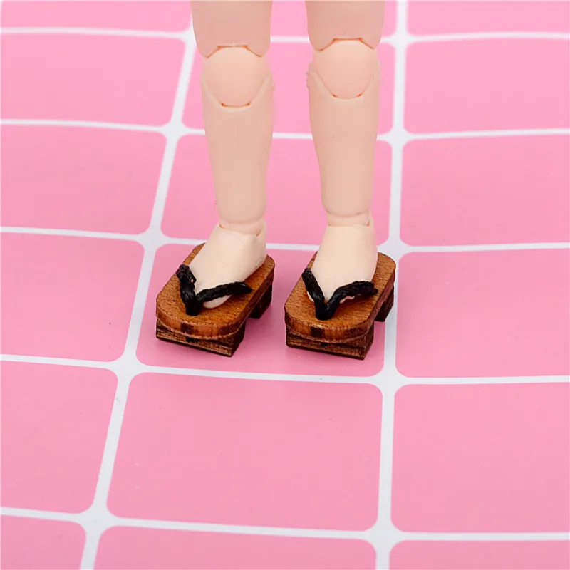 Ob11 shoes kimono matching mini clogs for 1/12 bjd,obitsu 11 wooden shoes Doll Accessories 8