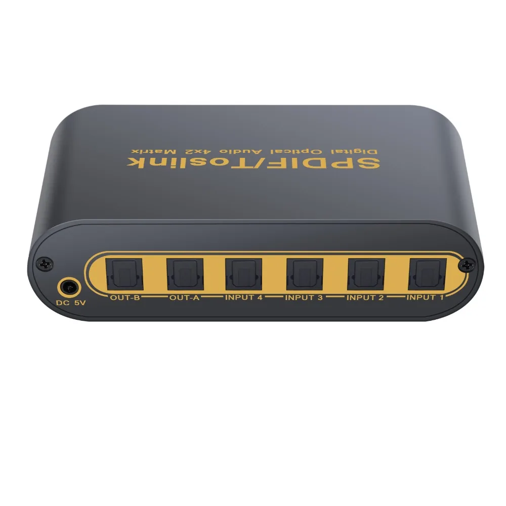 Proster для SPDIF/TOSLINK оптический цифровой аудио 4x2 коммутатор сплиттер аудио матрица 4 в 2 из конвертер дистанционное управление