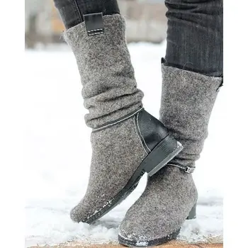 

low heel square heel large medium New fall winter 19 sleeve boots