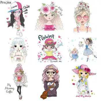 

Prajna Lovely Girls Iron On Heat Transfers Vinyl Heat Transfer Ballet Girl Ironing Stickers On Clothes DIY Patches For Clothing