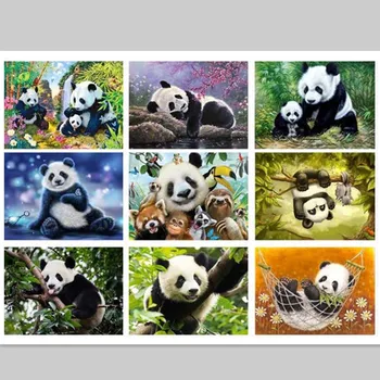 

New 5D Diamond Painting Jungle Panda DIY Diamond Embroidery Full Drill Mosaic Cross Stitch Picture Animal Art Home Decoration