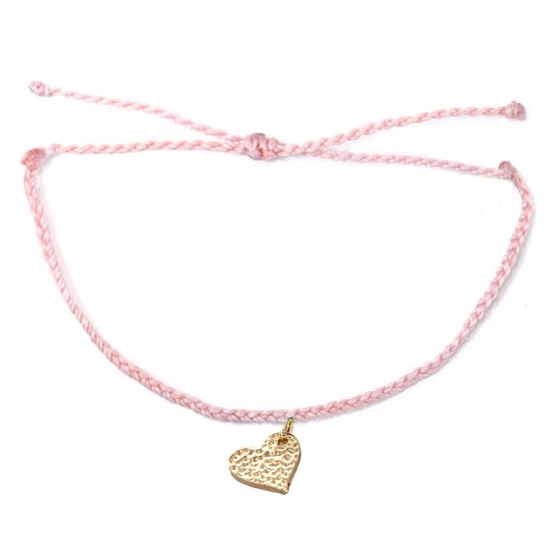 Pulseira feminina браслеты с подвеской в форме сердца женский браслет женской дружбы богемный ручной работы Вощеная полоска регулируемые браслеты