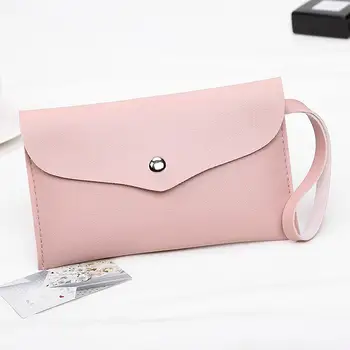 

2020 Fashion Faux Leather Buckle Envelope Handbag Shopping Women Clutch soild color Bag Pouch