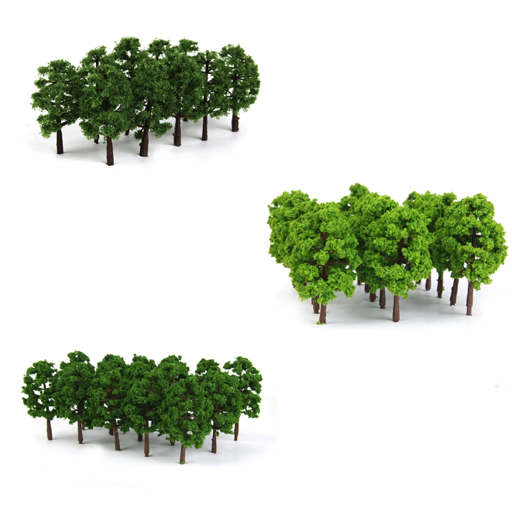 60 Stück Landschaft Eisenbahn Pine Bäume Baum Model HO Pflanzen Skala 1:150 