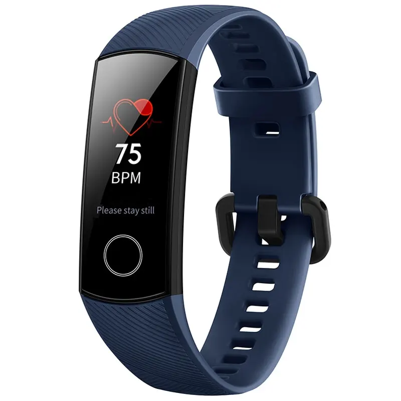 Honor Band 4 смарт-браслет Amoled цветной 0,9" сенсорный экран для плавания для обнаружения пульса 5ATM водонепроницаемый для сна - Цвет: Blue Standard 4-1