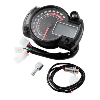 

Digital Light LCD Speedometer Odometer Tachometer Speed Sensor 7 Color Display Oil Level Meter velocimetro moto