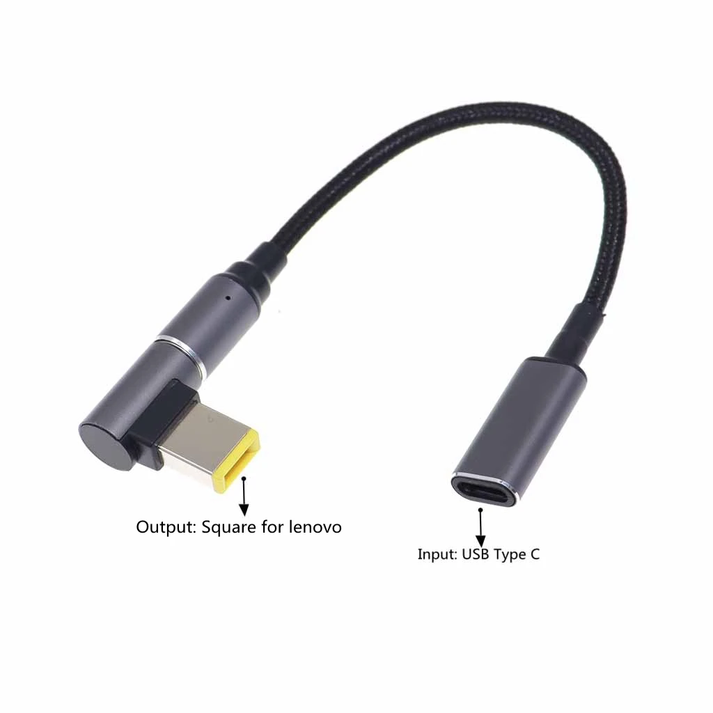 100W USBC To USB Slim Square Tip Cable Type-C PD Charger Power Cord  ForLenovo Laptop 65w 90w Yoga 2 Pro 13 Thinkpad 1.8m - AliExpress