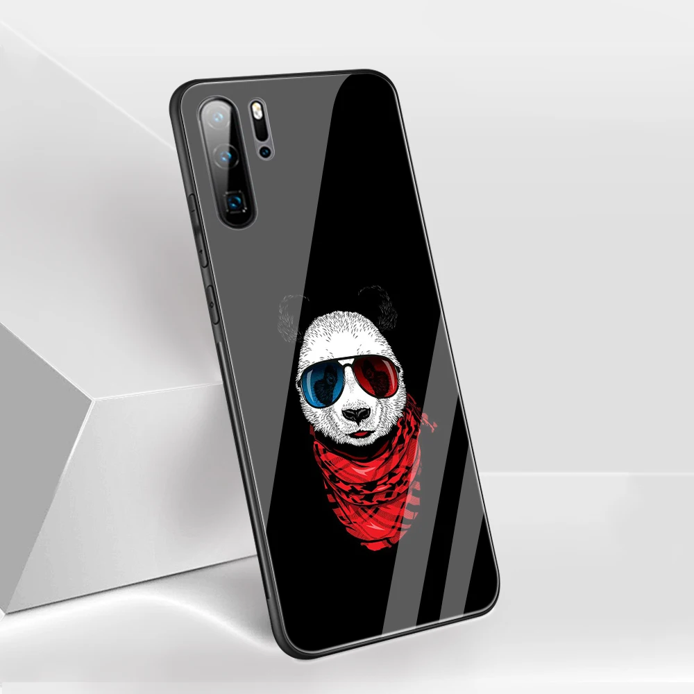 

Glass Case for Huawei P30 P20 P10 Pro P Smart Plus Lite 2019 Z for Honor 20 20i 20S 10 10i 9 7A 7C 9X Pro Lite Cover Panda Funda