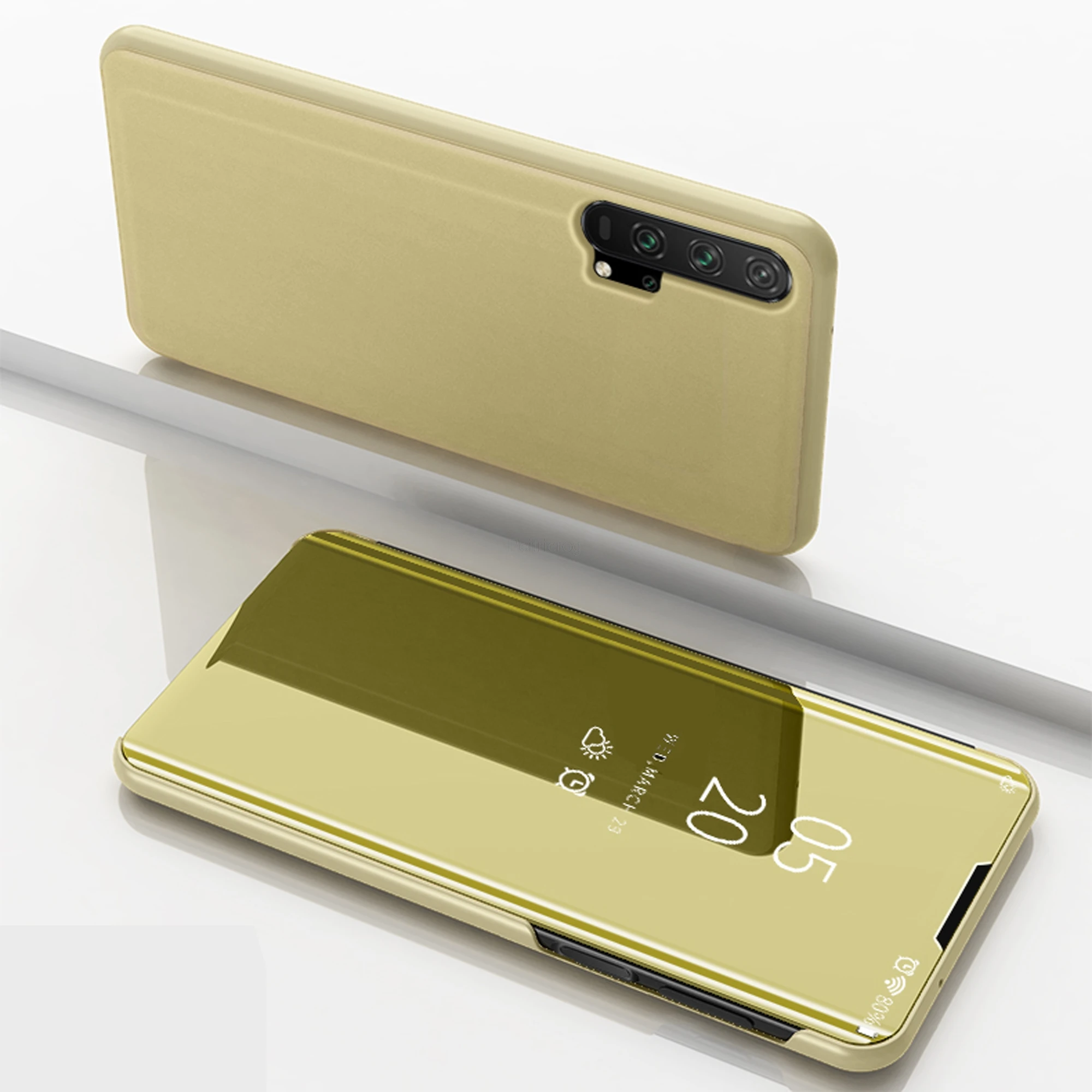 Gold Smart mi rror флип чехол для Red mi Note 8, 7 и 8 лет K20 10 Pro 8A 7A 6A Крышка для Xiaomi mi 9 SE Honor 8 Lite CC9E CC9 Pro A2 A3 POCO F1 чехол - Цвет: Gold