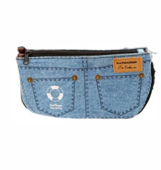 

1 pcs Big Capacity Stationery Lovely Minimalist Canvas Jeans for pencil Pouch