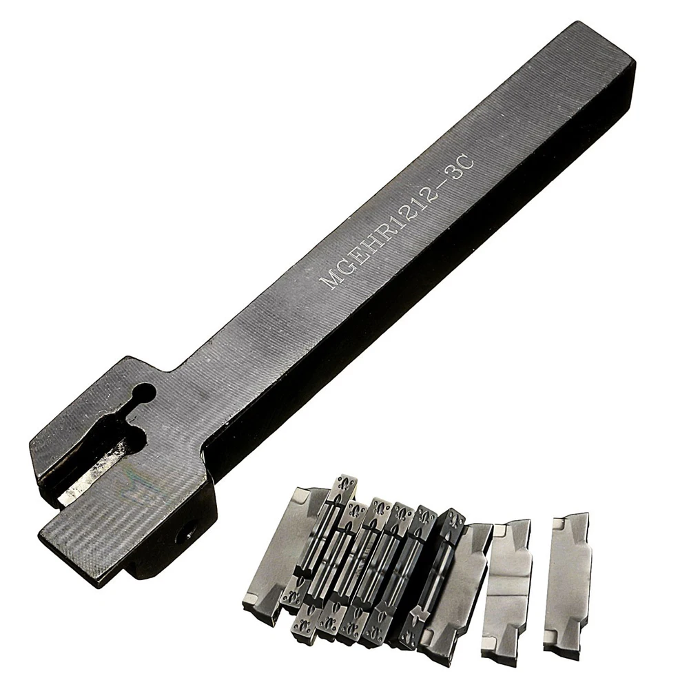 

MGEHR1212-3 Lathe Cut-Off Grooving Parting Tool Holder + 10Pcs MGMN300 Insert