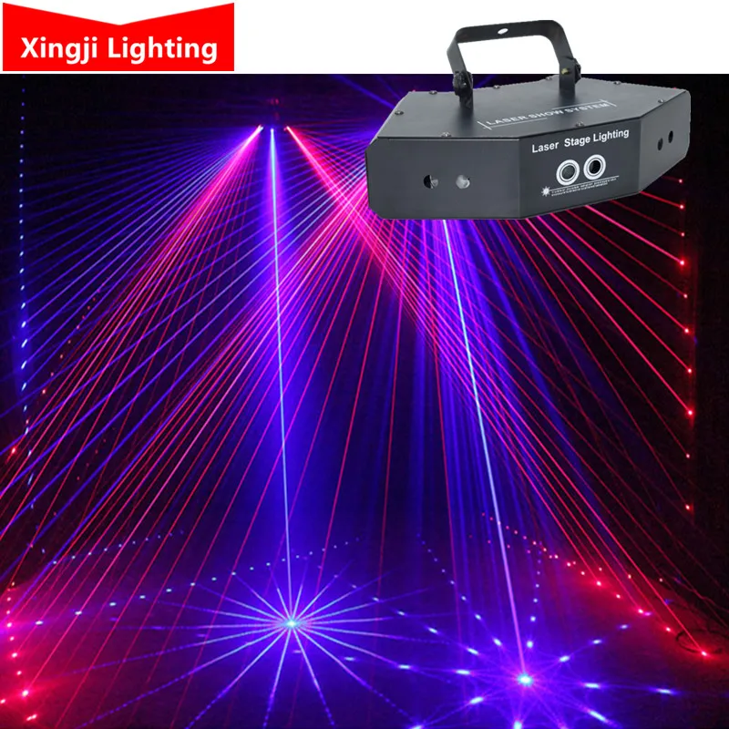 Новые 6 глаз RGB лазерное изображение линии луч сканирует DMX DJ танцевальный бар кофе Рождество дома вечерние дискотечный эффект светильник ing светильник системы шоу