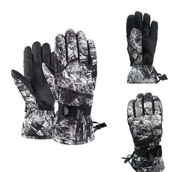 

Ultralight Waterproof Winter Warm Gloves Snowboard Motorcycle Riding Snow Waterproof Gloves Black+White