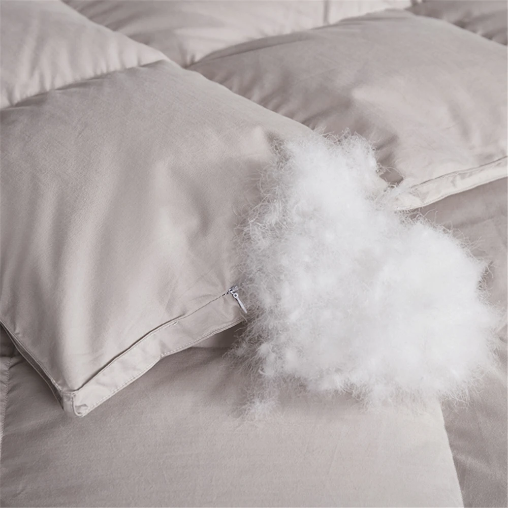 100% White Goose Down Quilt Comforter Quiilt Winter Feather Double Queen King Luxurious Hotel Collection All Season