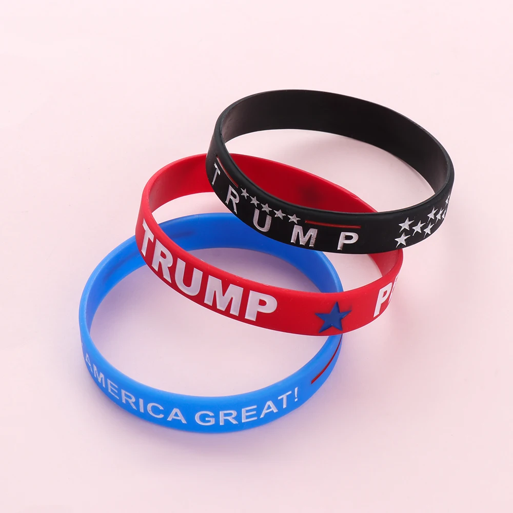 1 шт. Trump President силиконовые браслеты модный синий красный разноцветный браслет повседневные унисекс растягивающиеся модные аксессуары