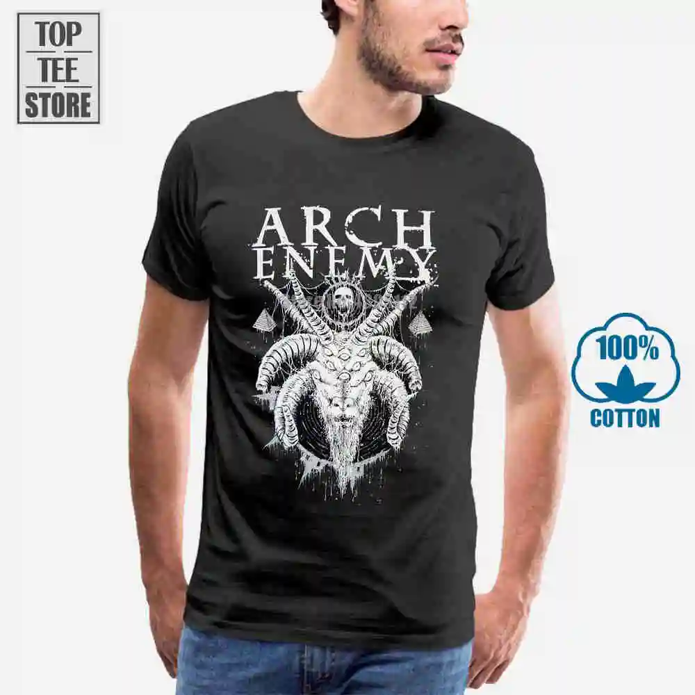 Металлическая Футболка с принтом &quotвраг арки&quot рога козы Размеры S M L Xl Xxl