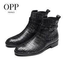 OPP/Мужская обувь высокая обувь с заклепками индивидуальная обувь в стиле панк с металлическим носком кожаная повседневная обувь мужские ботинки на шнуровке
