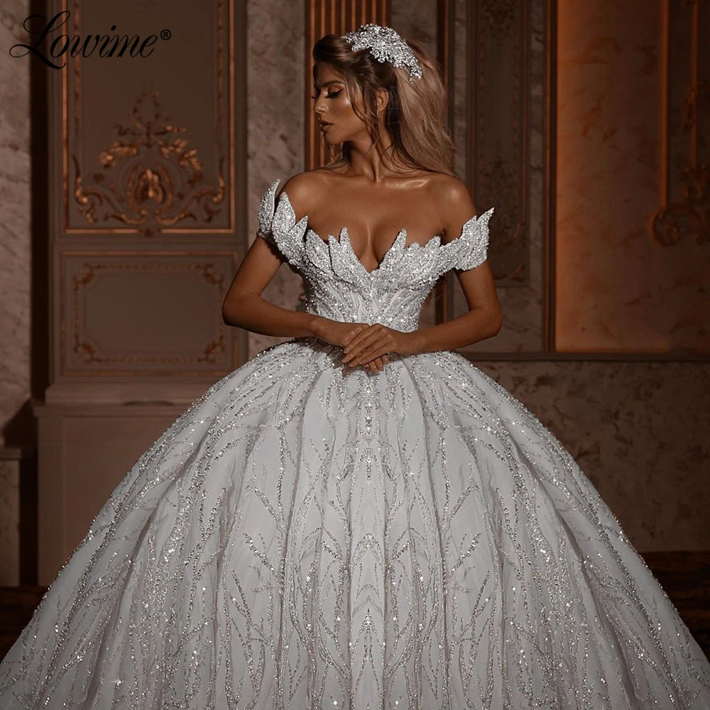 Luxury Sparkling Wedding Dress Party Gown Evening Dress Custom-made