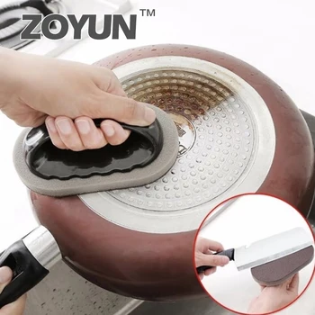 

1 Pcs Emery Sponge Brush Eraser Cleaner Rust Cleaning Tool Kitchen Tool Sink Pot Bowl Scrubber Handle Grip cleaning brush