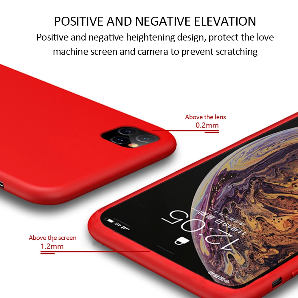 Новое поступление Ультра тонкие однотонные жидкие силиконовые чехлы для мобильных телефонов Apple IPhone11 Pro 5,8