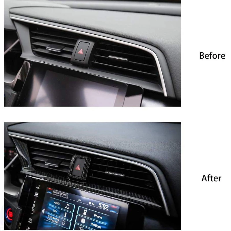 Для 10Th Gen Civic ABS углеродное волокно стиль центральной консоли вентиляционное отверстие ветровой розетки отделка интерьера наклейки для Honda Civi