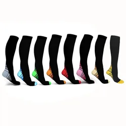 Men's elastic compression socks  stripes sports long barrel pressure ankle socks,Women compression socks