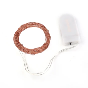 

ICOCO Waterproof Ip65 2M/3M/4M Button Battery Operated LED Copper Wire Fairy String Light with Battery Case for Party Decor