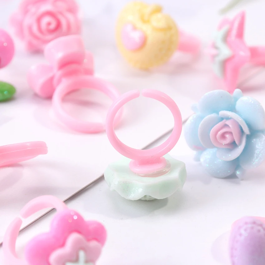 5 шт. пластиковые кольца из смолы разные цвета милые детский подарок на день