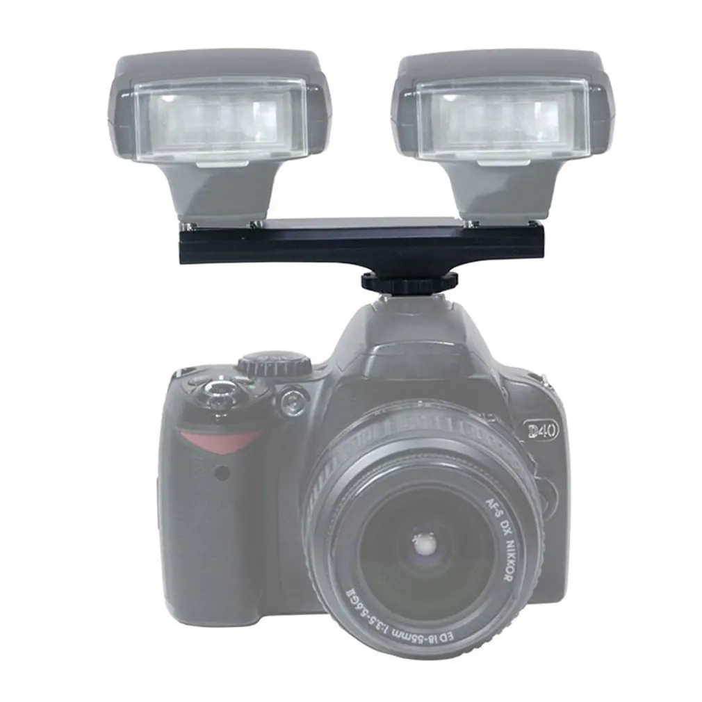 Двойной Горячий башмак Вспышка Speedlite кронштейн сплиттер для Nikon D750 D7200 D7100 D7000 D800 D810 D600 DSLR камеры видеокамеры