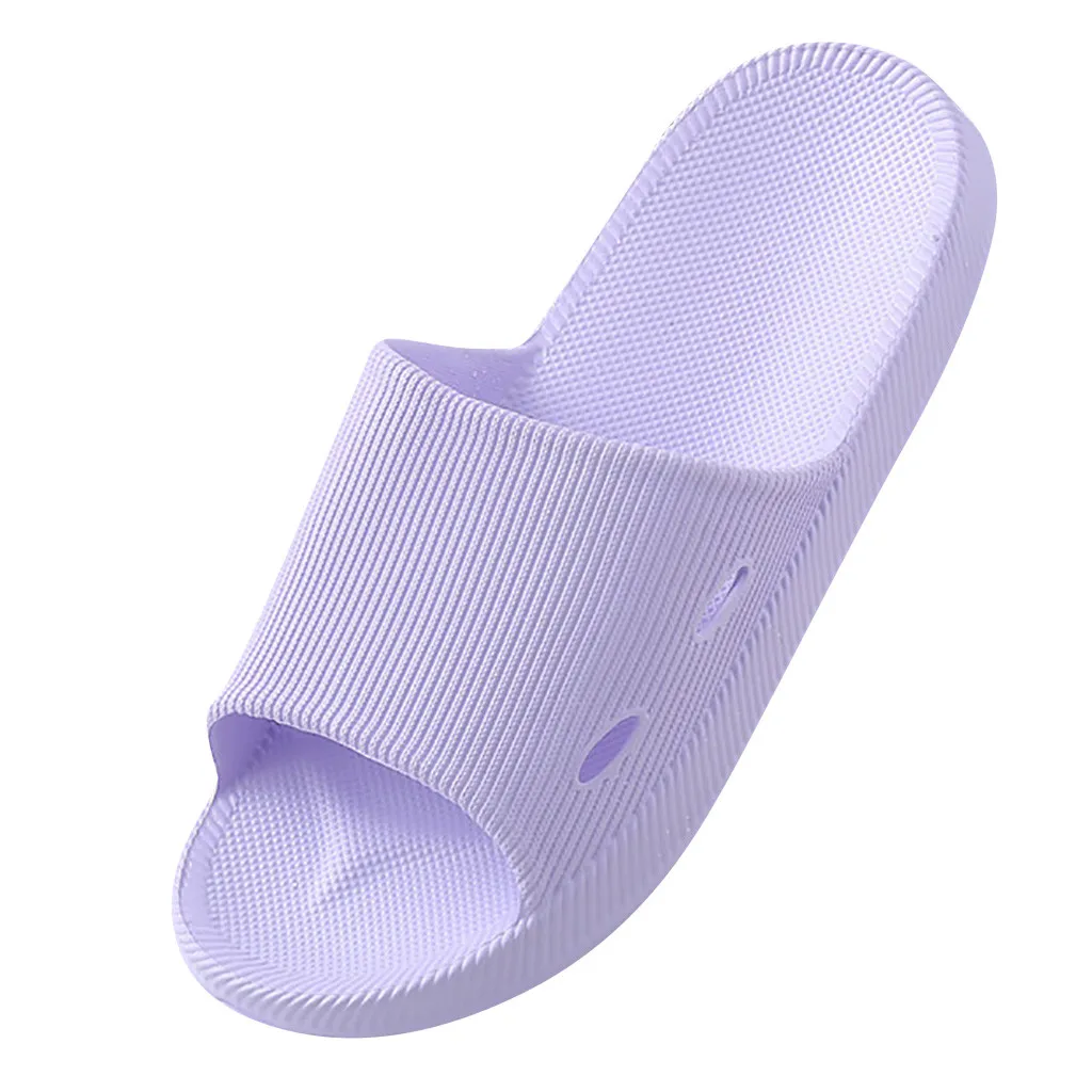Тапочки Для женщин Душ бассейн тапочки, женская обувь мягкие ультра легкие Тапочки для ванной; домашние тапочки; Pantuflas Mujer# es - Цвет: Фиолетовый