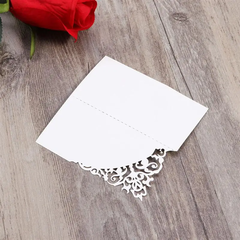  50PCS Hollow Place Seat Card Wedding Invitation Table Cards Name Place Card Table Decoration Weddin - 4.00049E+12