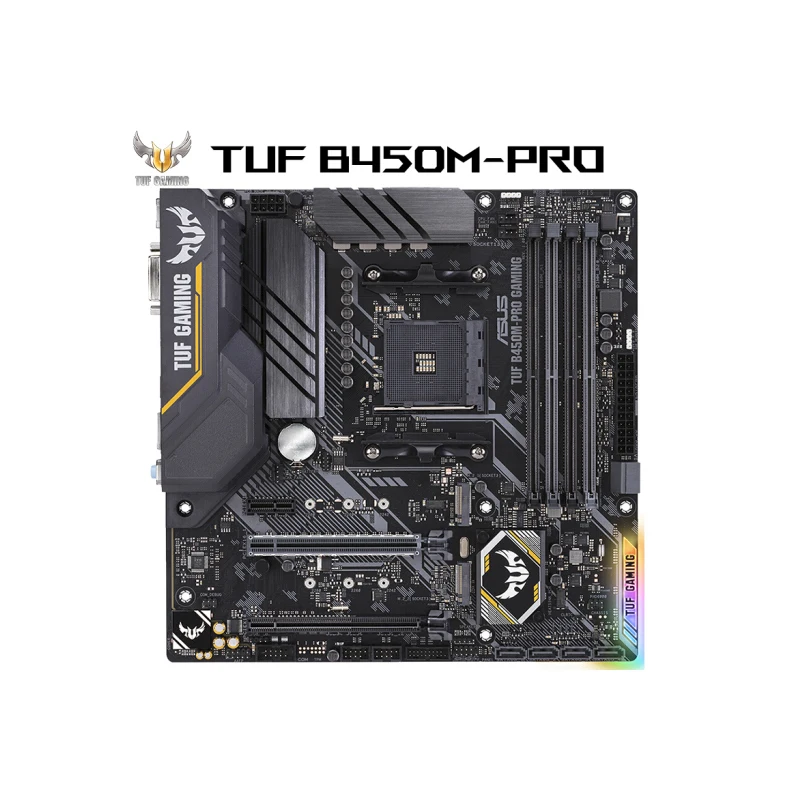 ASUS Motherboard TUF B450m-Pro GAMING MATX Motherboard Supports CPU 3700X/3600X/3600/2600（AMD B450/ Socket AM4)