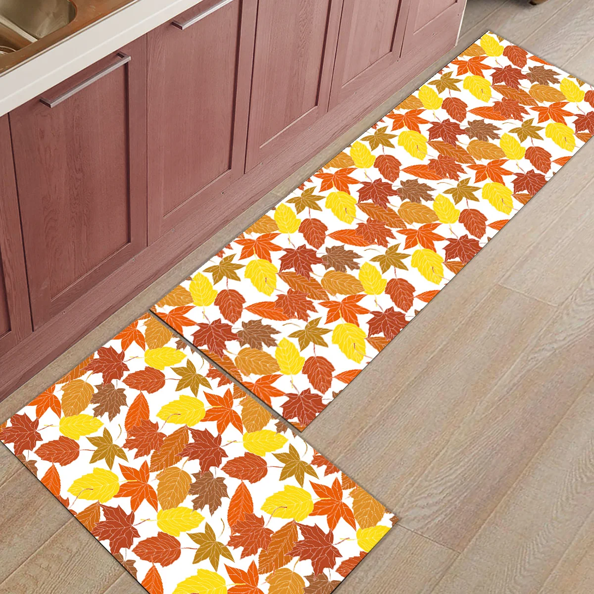 Wenhuan красочный кленовый лист 2 шт. коврик для кухни под домашним питомцем миска для воды еды дверные коврики для входной путь грязи мусора грязи Trappe