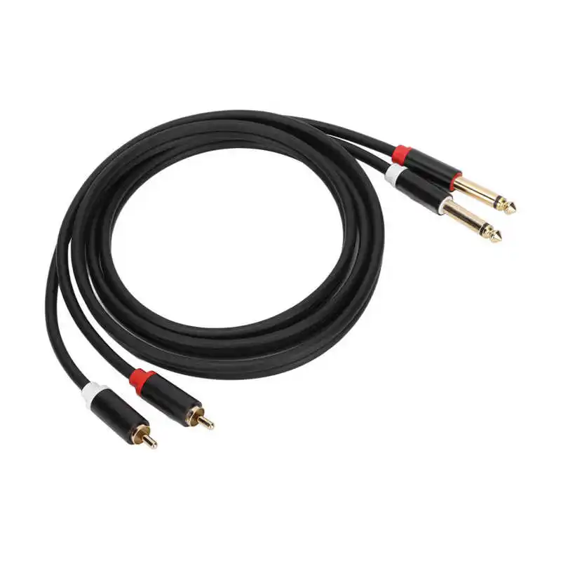 CD DVD  ÷̾ ׷ ȣ  ڵ, 1/4 ġ  RCA- TS ̺, 4.9ft 6.35mm, 2 RCA Ʈ-2 TS Ʈ ̺