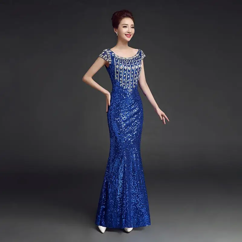 С открытыми плечами, с блестками, Cheongsam, женское, элегантное, большой размер, 3XL, Русалка, официальное, вечернее платье, сексуальное, длинное, Qipao, новинка, Vestidos De Festa - Цвет: Style 4