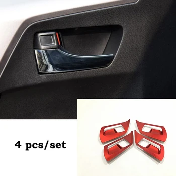 

For Toyota RAV4 2016 2017 ABS Plastic Red Car inner door Bowl protector frame Cover Trim Decoration interior Car accessories