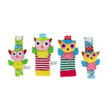 

1 Pair Baby Rattle Bell Exquisite Cartoon Socks Baby Appease Toy Animal Design Toy Animal Design Socks for Kids Newborn Infant